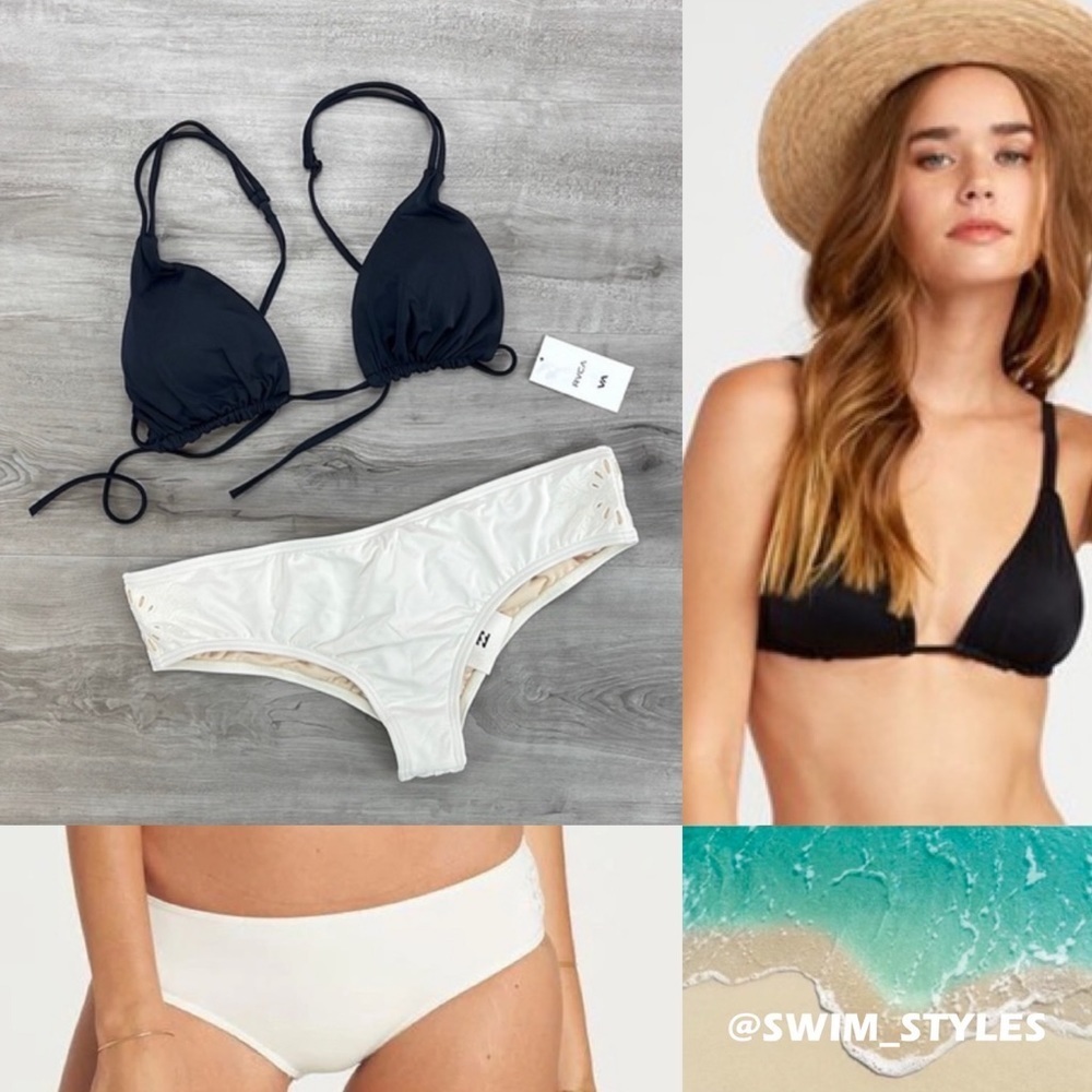 ☀️BILLABONG☀️RVCA SOLID TRI BRIGHT ONE HAWAII BIKINI SET